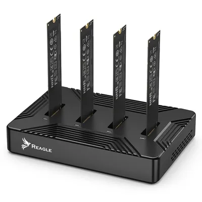 Produktbild von ADAPTER HANDBUCH FÜR 4x NVME PCIe 2in1 SATA NGFF M.2 SSDs USB 3.2 READER REAGLE