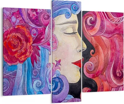 Produktbild von Bild auf Leinwand - Leinwandbild - Frau Abstraktion - 95x80cm - Wand Bild - Wanddeko - Wandbilder - Leinwanddruck - Bilder - Kunstdruck - Wanddekoration - Leinwand bilder - Wandkunst - CB95x80-4005