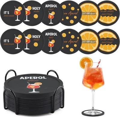Image de Sous-verres en silicone, lot de 12, antidérapants, pour verres, bar, jardin