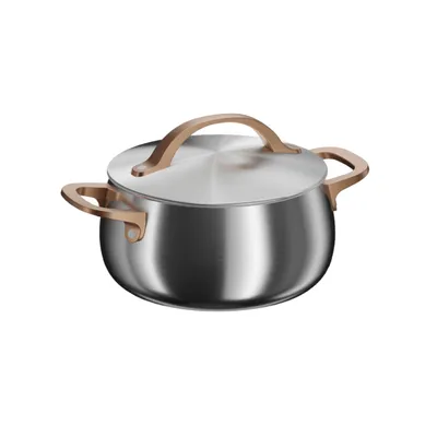 Produktbild von BergHOFF Home Kochtopf 20 cm aus Edelstahl mit Deckel, 3,7 l, für Induktion und alle Herdarten, backofenfest, spülmaschinengeeignet, Warm Blush