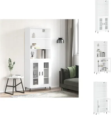 Image de vidaXL Highboard Blanc 69,5x34x180 cm Bois composite - Sideboards