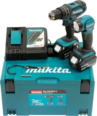 Produktbild von Makita Akku-Kombo-Kit DLX2497J Schlagbohrer Set Bohrmaschine