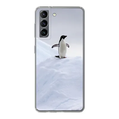 Produktbild von MuchoWow® Handyhülle Schutzhülle Hülle für Samsung Galaxy S21 Pinguin - Eis - Winter Silikon Softcase Handy Hülle - Softcase