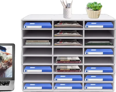 Image de Organiseur de rangement, 24 compartiments, construction robuste, BLANC