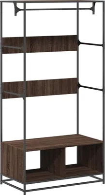 Obrázek produktu pro vidaXL Věšák na kabáty hnědý dubový vzhled 90x50x180 cm materiál na bázi dřeva