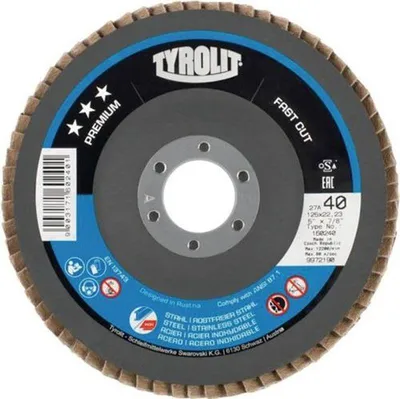 Obrázok produktu pre TYROLIT brúsny lamelový kotúč Fastcut Premium***cranked Ø 125 mm zrnitosť 40