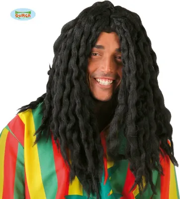 Produktbild von Rasta Jamaika Perücke Dreadlocks Reggae Party Geschmeidig Outfit Karneval Festival Farbenfrohe Verkleidung Lustige Thematik Spektakulär Junggesellenabschied Spaß Musik, Farbe: Schwarz