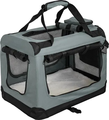Produktbild von Faltbare Hundebox Transporttasche Transportbox Auto Katze Hunde Kaninchen Dunkelgrau Große Kleine Box Bag Klein Auto Tasche Transport 7 Größen S - XXXXL Petigi, Größe:S (50 x 35 x 36 cm)