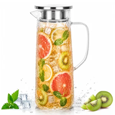 Glaskaraffe 1,5 l mit Deckel aus Borosilikatglas