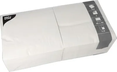 Produktbild von Servietten, 3-lagig 1/4-Falz 40 cm x 40 cm weiss