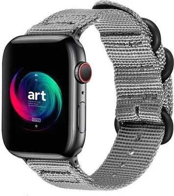 Produktbild von Strap-it Apple Watch Nylonschnallenarmband (Grau)