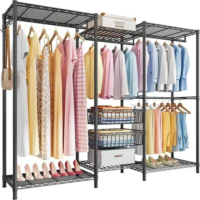 Imagen del producto de Silecomplaza: Perchero resistente para ropa, barra para armario, capacidad de hasta 320 kg