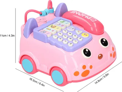 Zdjęcie produktu dla Zabawka telefoniczna dla dzieci, symulacja edukacyjna z delikatnym efektem muzycznym, różowa