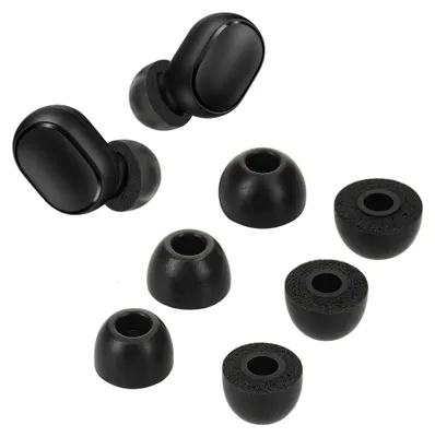 Produktbild von kwmobile 6x Ersatz In Ear Kopfhörer kompatibel mit Xiaomi Airdots 2 - 3 Größen - Polster Ohrstöpsel In-Ear Ohrhörer - Schwarz