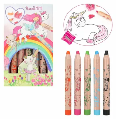 Produktbild von DEPESCHE Princess Mimi Buntstifte mit Anspitzer 5 Stück