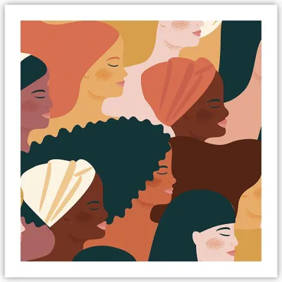 Produktbild von Poster - Poster ohne Rahmen - Frauen Multikulturalismus Modern - 60x60 cm - Wand Bild - Wanddeko - Wandbilder - Kunstposter - Wandposter - Bilder - Kunstdruck - Wanddekoration - P2XAC60x60-4500