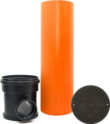 Produktbild von KG Schacht Kontrollschacht Revisionsschacht Abwasserschacht DN315 1-Fach-Zulauf DN 160, KG Rohr Kanal Entwässerung, Deckel, Komplett SET