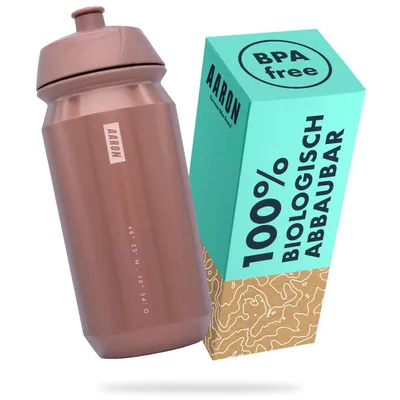 Zdjęcie produktu dla Butelka rowerowa AARON ECO – w 100% biodegradowalna, bez BPA – kolor brązowy – 500 ml