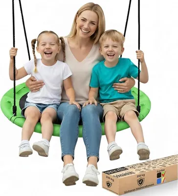 Imagen del producto de Silecomplaza, columpio para interior y exterior, 100 cm, columpio infantil, capacidad de carga de hasta 270 kg, columpio para jardín, apto para niños y adultos, color verde