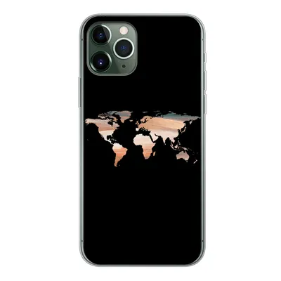 Produktbild von MuchoWow® Handyhülle Schutzhülle Hülle für iPhone 11 Pro Weltkarte - Farbe - Schwarz Silikon Softcase Handy Hülle - Handy