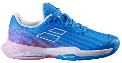 Produktbild von Babolat Jet Mach 3 All Court Junior Tennis Tennisschuhe Sportschuhe blau/weiß/rosa 32S23883-4106, Schuhgröße:35 EU