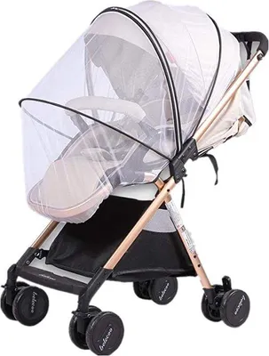 Productafbeelding van Famanu muggennet voor baby's - Universeel toepasbaar, zwart/wit