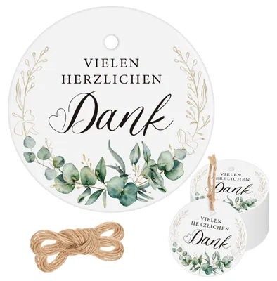 Productafbeelding van 100 Stuks Hartelijke Dank Geschenkanhangers van Kraftpapier 5 cm