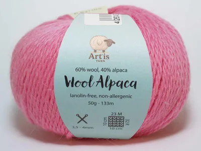 Obrázok produktu pre Priadza Wool Alpaca Art'is 60 % vlna, 40 % alpaka | Bez lanolínu (50 g/133 m) (502 ružová)
