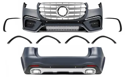 Productafbeelding van Bodykit voor Mercedes GLS SUV X167, modeljaren 2019-2023. Ombouwset voor de bumpers, met een sportief design.