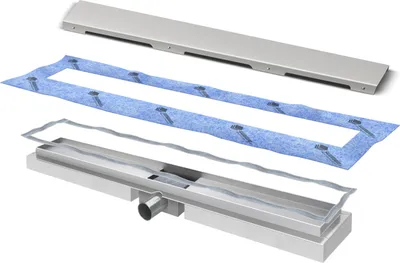 Produktbild von SAXOBOARD Duschrinne ultraflach 70 cm - Edelstahl - Komplettset - nur 53 mm Einbauhöhe