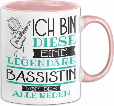 Produktbild von Bassistin Tasse Geschenk Ich Bin Diese Eine Legendäre Bassistin Von Der Alle Reden Geschenkidee Geburtstag Weihnachten (Rosa)