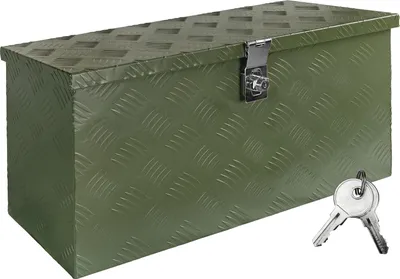 Immagine prodotto di Scatola per Strumento Verde Cassetta degli attrezzi Cassone per camion Scatola di Alluminio Cassone per rimorchio con coperchio Chiudibile a chiave trucky