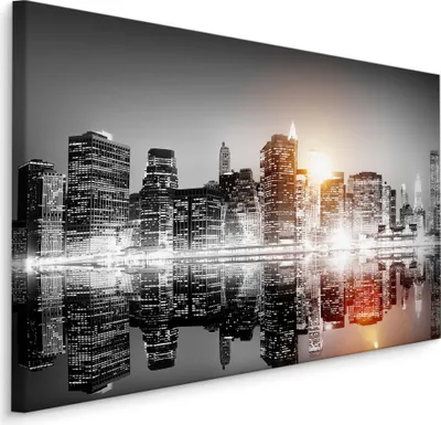 Immagine prodotto di Favolosa carta da parati su tela 70x50 cm XXL stampa d'arte città architettura geometria