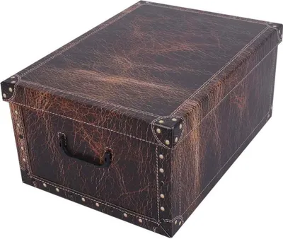 Produktbild von Aufbewahrungsbox - Dunkelbraun - Schwarz - Papier - 37 x 51 cm - mit Griffen