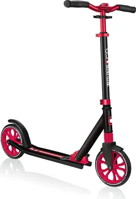 Produktbild von GLOBBER NL 205 – Tretroller, 205 mm, ABEC 9, höhenverstellbar, Frontfederung, Klappmechanismus, schwarz-rot