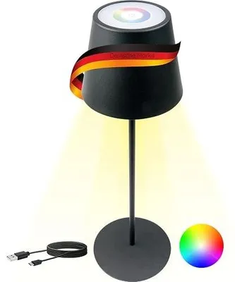Zdjęcie produktu dla Lampa stołowa LED rgb akumulatorowa ściemniana USB c na balkon taras