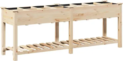 Obrázok produktu pre Záhradný kvetináč s poličkou Béžová 203,5 x 53 x 76,5 cm