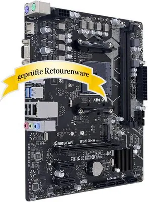 Produktbild von Biostar B550MH Ver. 6.0, AMD, Sockel AM4, AMD Ryzen™ 3, AMD Ryzen™ 5, AMD Ryzen™ 7, DDR4-SDRAM, 64 GB, DIMM