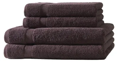 Produktbild von 4er Set Frottee 2x Handtücher 2x Duschtücher Elegance 100% Baumwolle 500 gsm 50x100 cm 70x140 cm braun