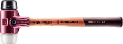 Produktbild von Halder Schonhammer Durchmesser 40mm 635g Simplex mit Schlageinsatz Super-Kunststoff weiß - 3027040