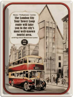 Produktbild von vianmo Blechschild 40x30 cm London City Tour 1931-1962