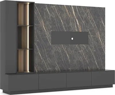 Produktbild von Wohnwand Designer Einrichtung Modern Wohnzimmermöbel Holzmöbel Luxus