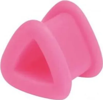Produktbild von Ohr Flesh Flared Silikon Rosa Tunnel Piercing Dreieckig Triangle - VFTFT.10mm