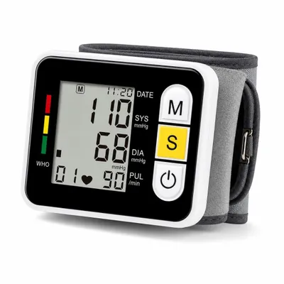 Produktbild von Handgelenk-Blutdruckmessgerät mit großem LCD-Display