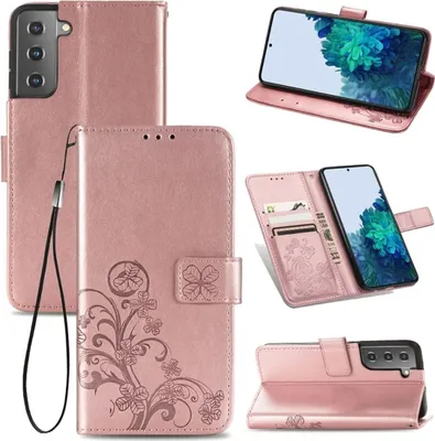 Produktbild von König Design Hülle kompatibel mit Samsung Galaxy S22 5G Kunstleder Handyhülle - Handy Case Rose Gold