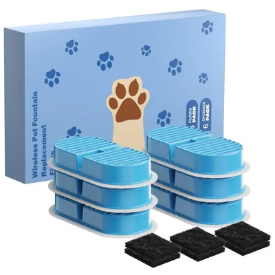 Obrázok produktu pre Katzenbrunnen – náhradné filtre, 12 kusov. Viacstupňová filtrácia, aktívne uhlie, penový filter