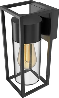Produktbild von Calex LED Wandleuchte Genoa, E27, IP44 Spritzwassergeschützt, Schwarz, Aluminium, Industriell, Modern