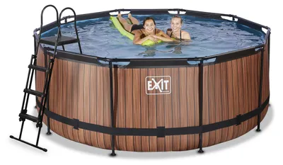 Immagine prodotto di Piscina con struttura in legno EXIT ø360, piscina fuori terra, con impianto di filtraggio a sabbia, rotonda, marrone