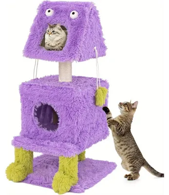 Productafbeelding van Krabpaal - Kattenboom - Kattenhuis - Kattenmeubel - Kattentoren - 3 Laags Monsterdesign