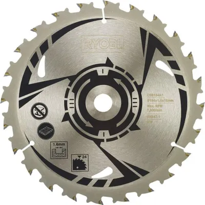 Produktbild von HM-Kreissägeblatt CSB184A1, Ø 184mm, 24Z (Carbide-Zähne, Bohrung 16mm, für Handkreissägen)